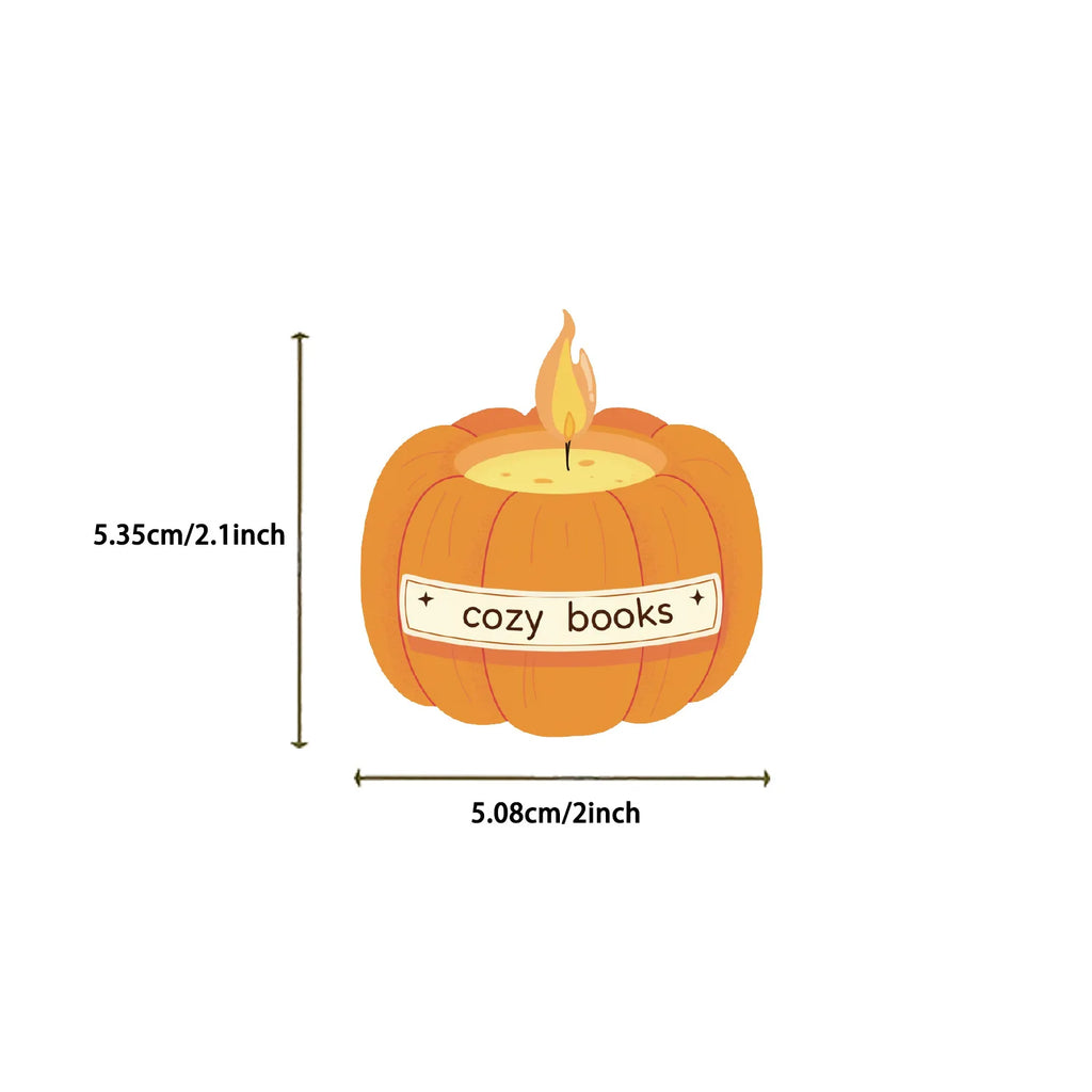 50Pcs Bookish Autumn Graffiti Stickers Cartoon Cute Ghost Books Graffiti DIY Bookbook Notebook Stickers