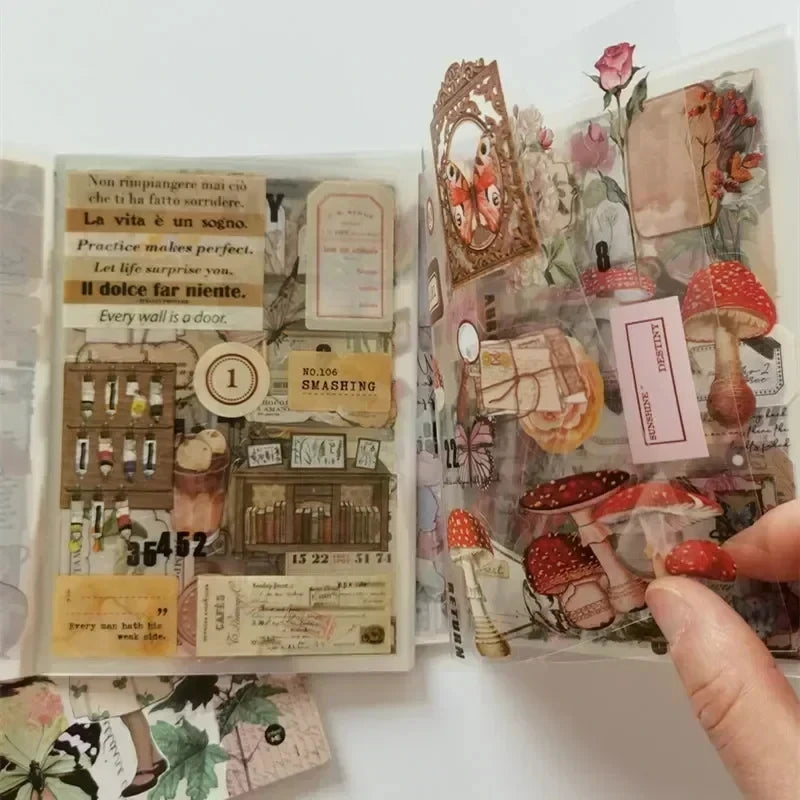 Journal Scrap book Stickers book Plant Flower Label Decorative handmade Scrapbooking Material Diary Album Craft Supplies