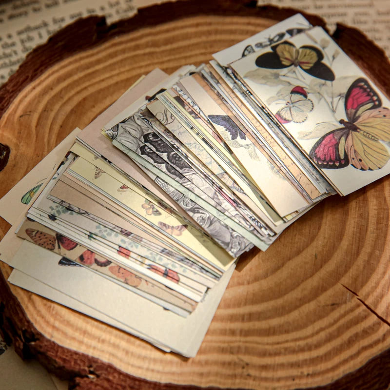 100pcs/book Dual-material Material Book Retro Memoir Series Mini 50 Pieces Non-repeatable Tear-off Handbook Decorative Paper