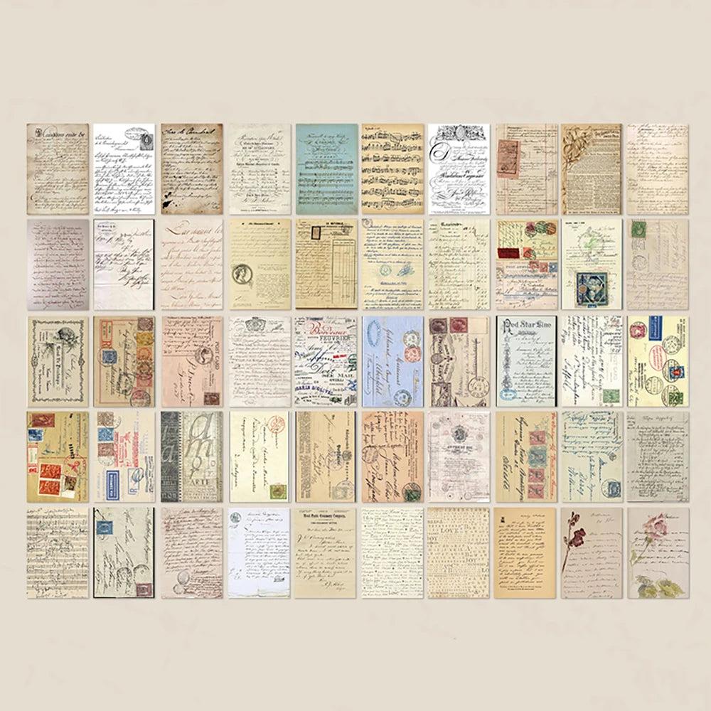 100pcs/book Dual-material Material Book Retro Memoir Series Mini 50 Pieces Non-repeatable Tear-off Handbook Decorative Paper