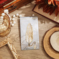 Vintage Feather Gold Stamped Metal Bookmark with Metal Chain Pendant,