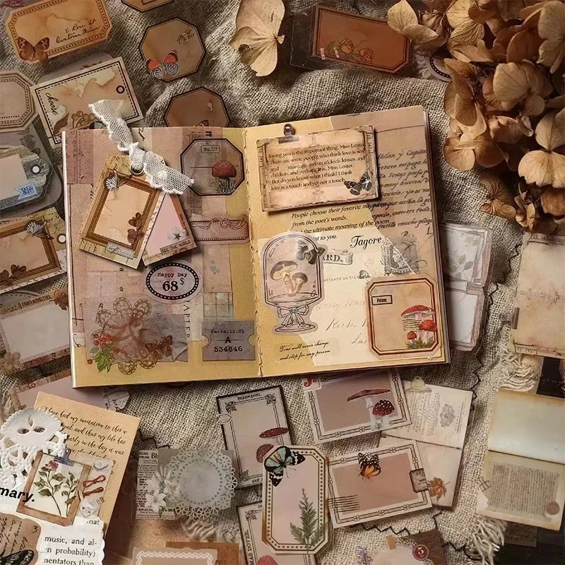 Journal Scrap book Stickers book Plant Flower Label Decorative handmade Scrapbooking Material Diary Album Craft Supplies
