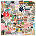 50PCS Diary Book Reading Stickers Aesthetic DIY Scrapbook Notebook Phone Laptop Guitar Luggage Stationery Graffiti Sticker Toy
