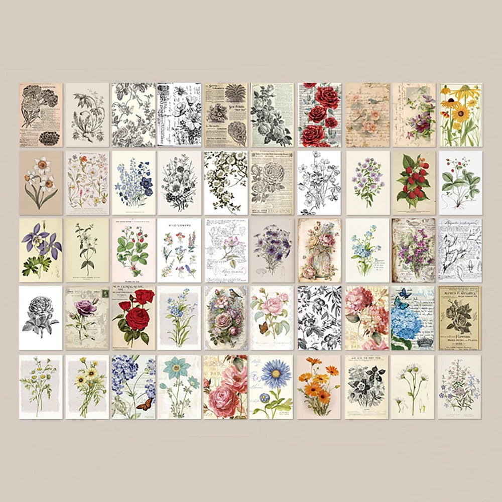 100pcs/book Dual-material Material Book Retro Memoir Series Mini 50 Pieces Non-repeatable Tear-off Handbook Decorative Paper