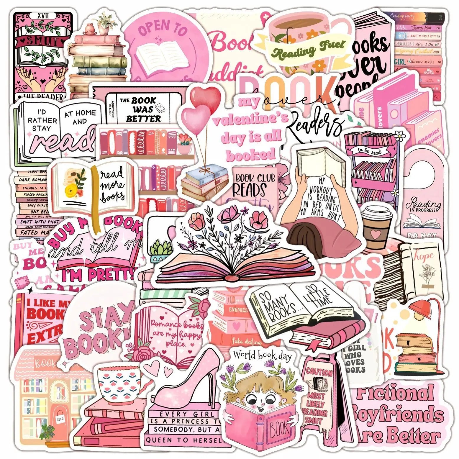 10/50/100pcs Mix Smut Dark Romance Bookish Book Reading Stickers Kindle Aesthetic Girls Decals Ipad Phone Laptop Diary Sticker