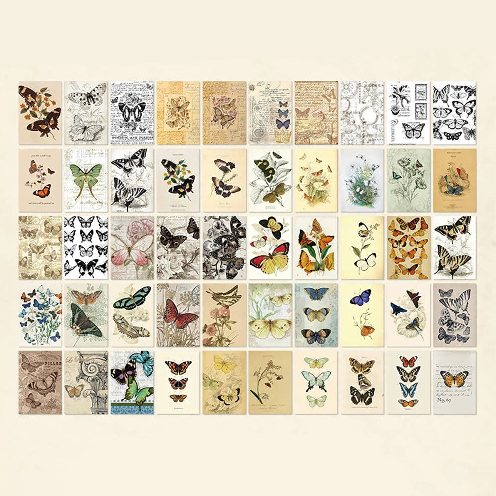 100pcs/book Dual-material Material Book Retro Memoir Series Mini 50 Pieces Non-repeatable Tear-off Handbook Decorative Paper